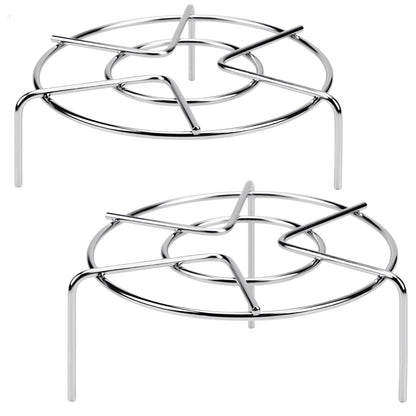 HULISEN Steamer Rack For Pots, 2-4/5" and 2" Tall Trivet for Instant Pot 6 Qt and 8 Qt, 18/8 Stainless Steel Steaming Rack Fit Pressure Cooker (7" Dia - 2Pcs)
