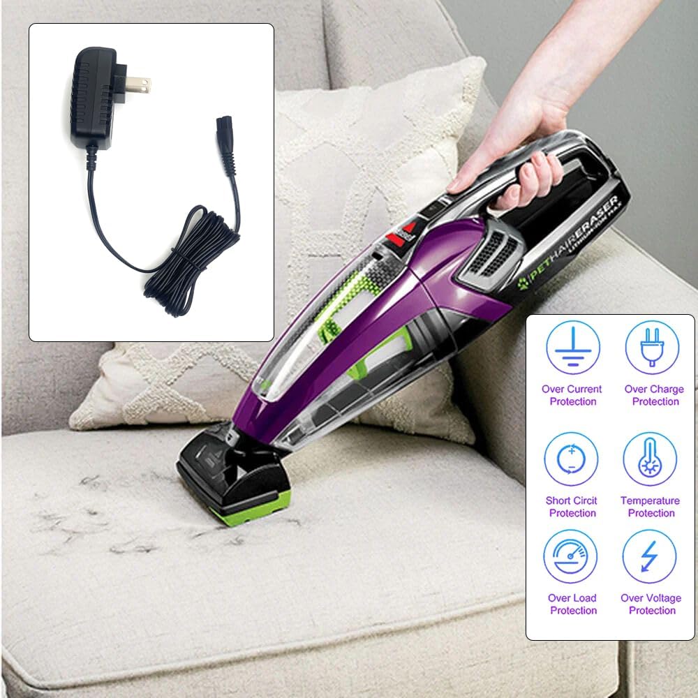Replacement Charger for Bissell Pet Hair Eraser 2390, 2390A, 23903, 2284, 2284W, 14.4V Lithium Ion Cordless Hand Vacuum