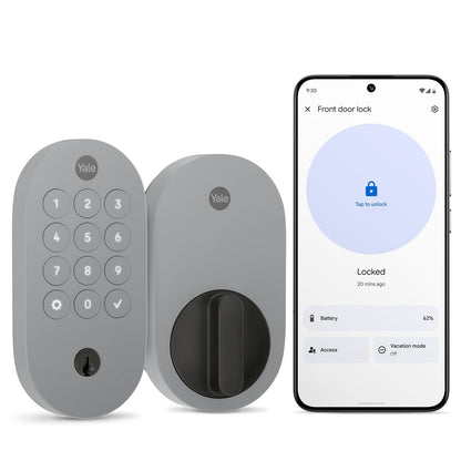 Yale Matte Black Keyed Deadbolt Smart Lock with Google Matter, YRD510-MT1-BLK