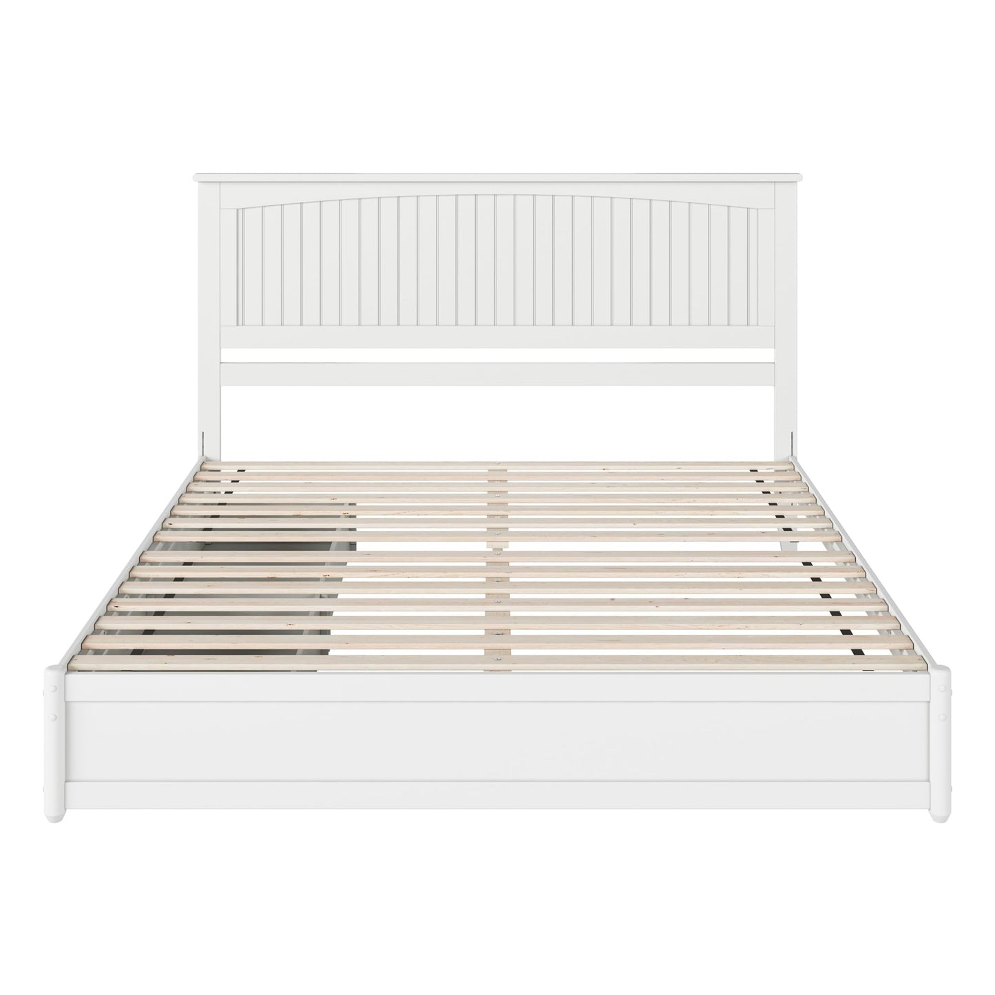 AFI, Malta King Platform Bed with Panel Footboard and Storage Drawers, White