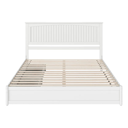 AFI, Malta King Platform Bed with Panel Footboard and Storage Drawers, White