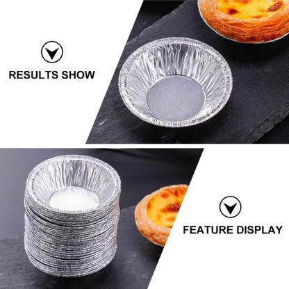 Kichvoe 250pcs Disposable Egg Tart Molds, Round Nonstick Mini Pie Pans, Aluminum Foil Bakeware for Cupcake, 2.7 Inch