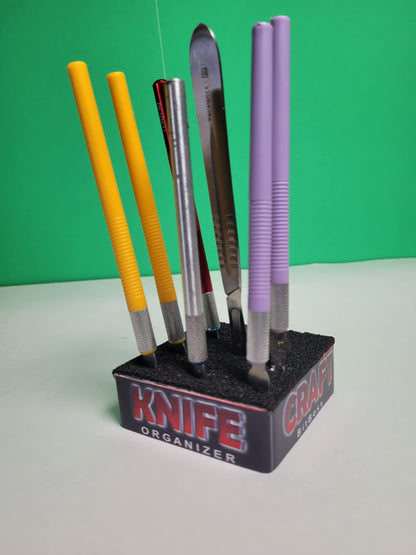 Hobby knife organizer holder for Xacto, precision knives, and scalpels