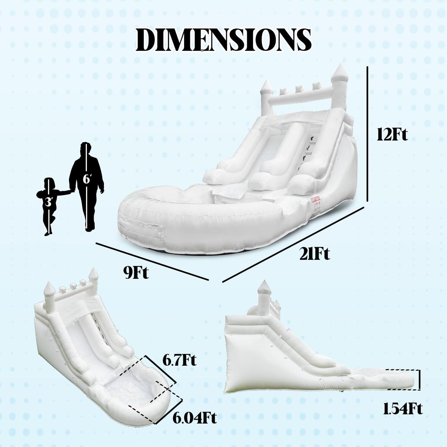 iLink-outer Inflatable Commercial Grade Water Slide with Water Tube and Blower for Kids Age 21 x 12 x 9 FT Wet and Dry Huge PVC Pool for Summer Party