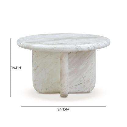 Tov Furniture Juju Marble 24" Tall Coffee Table