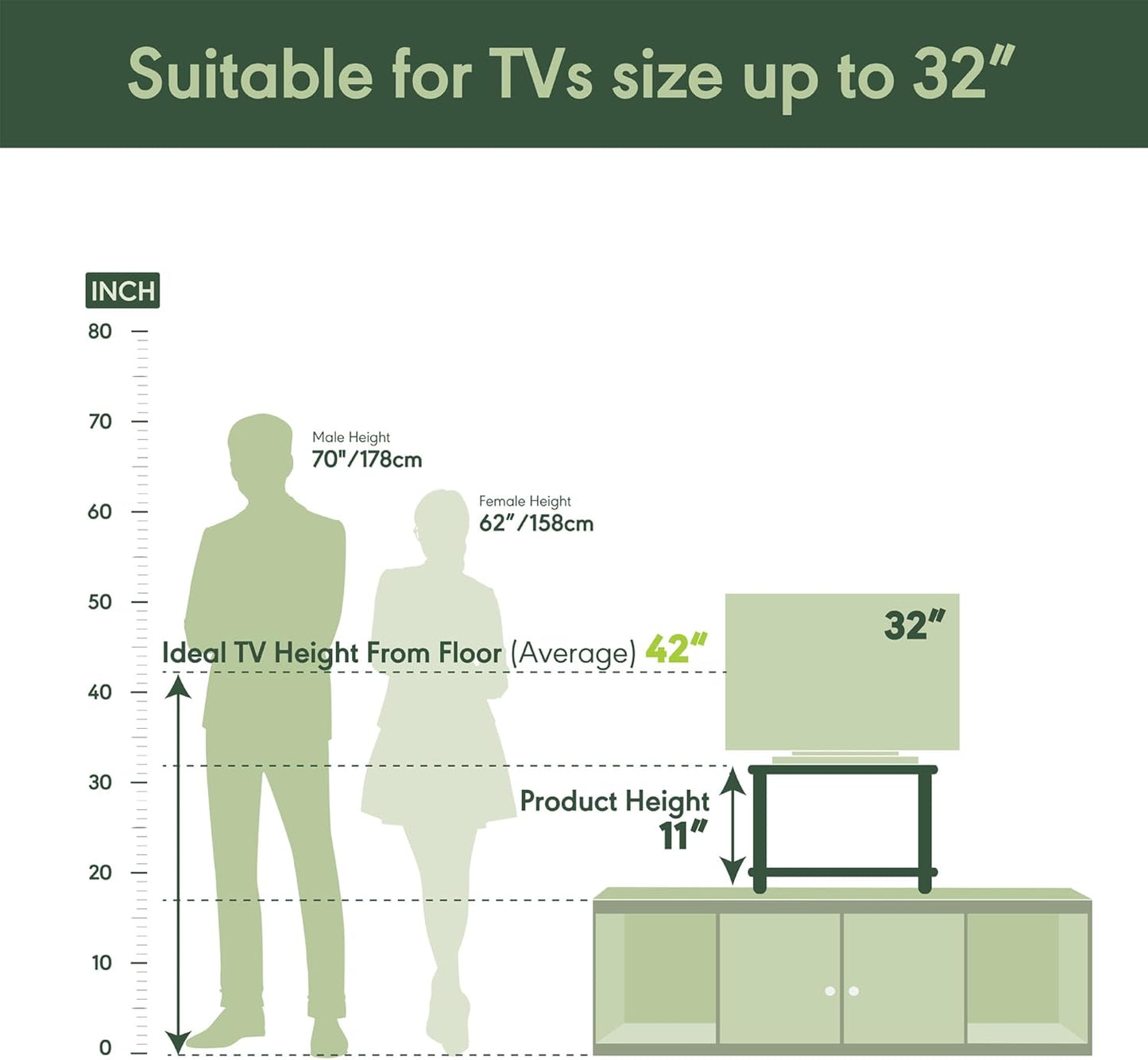 2-Tier 13191AMSS Furinno Turn-N-Tube No Tools Elevated TV Stand, Stainless Steel Tubes, Americano/Chrome