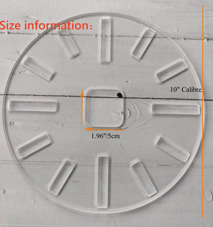 Kingria 10" Calibre Clock Template Handle Router Template Woodworking 1/4'' Thick DIY Clock Board with Dials Acrylic Inlay Clock Template