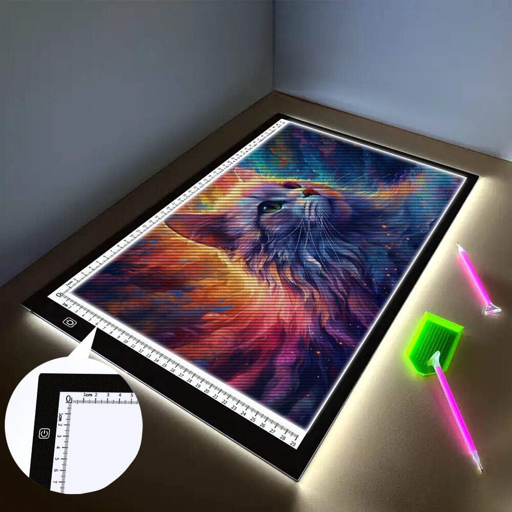 HUAYEYC A3 LED Light Pad - Dimmable Light Board Kit, Sketching, Tracing - USB Powered DIY Diamond Art Light Box, with 61 Pcs 5D Painting Tools Set for Full Drill & Partial Drill Art
