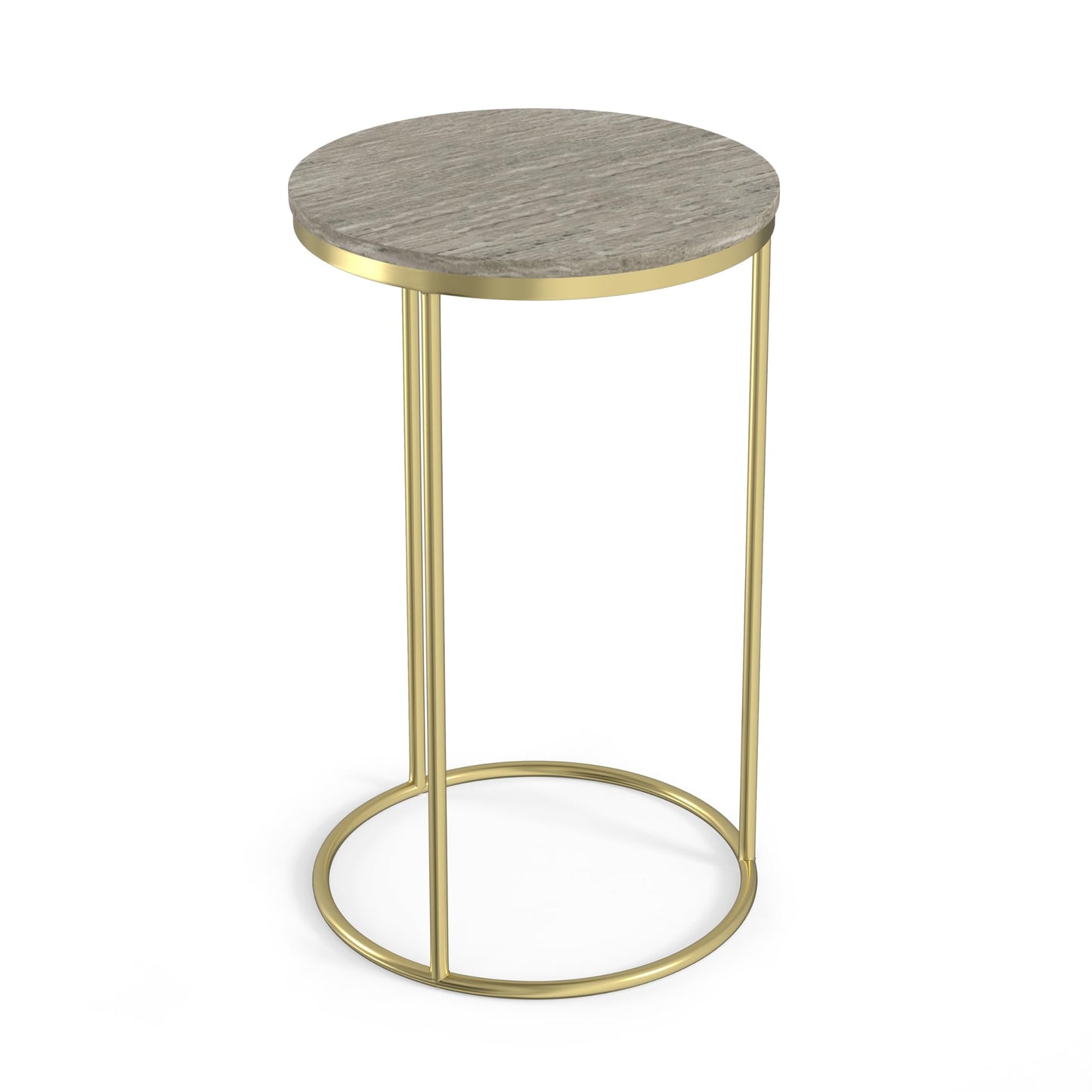 SIMPLIHOME Ashley Nesting Tables Set – 16 inch Wide Genuine Marble Top Metal Accent Tables in Gold, Round Industrial End Tables for Living Room or Bedroom with Compact Design, Assembled