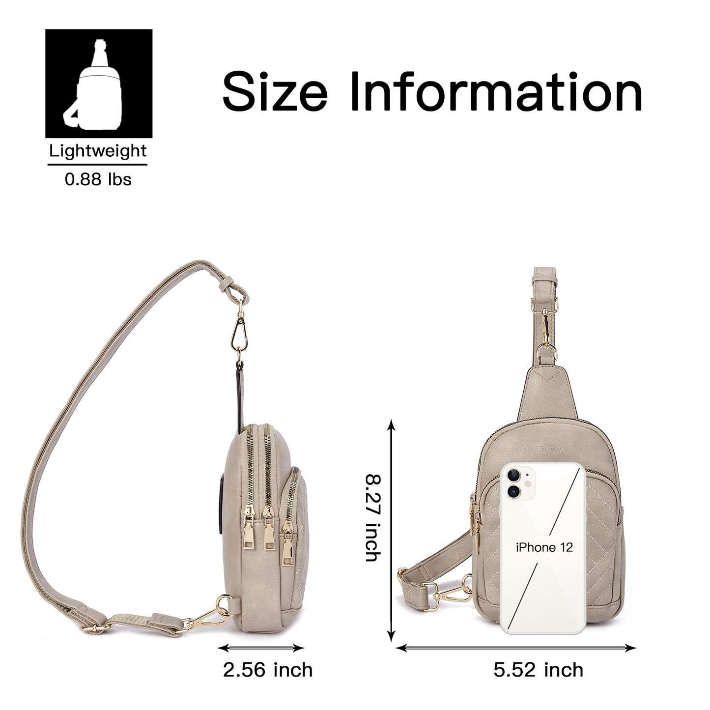 Telena Crossbody Sling Bags for Women, PU Leather Fanny Packs Cross Body Bag for Woman