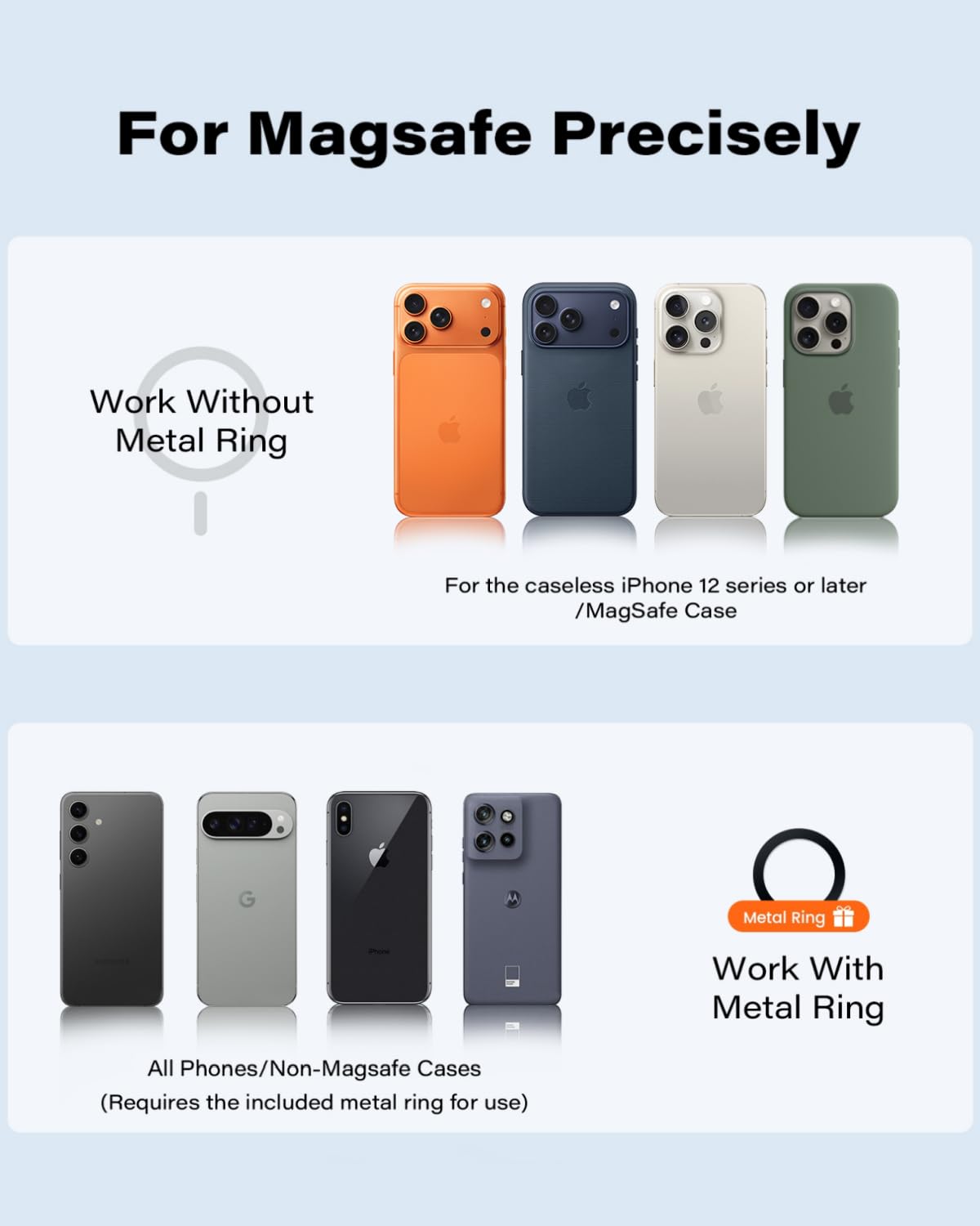 APPS2Car Magnetic Car Phone Holder Mount [6 Strong Magnets], Cell Phone Holder Car [Suction Cup], Phone Car Holder Mount [Windshield Dashboard] fit for Most Smartphones & Mini Tablets