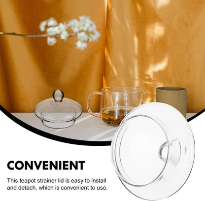 UPKOCH Tea Steeper, 4 Pack Glass Teapot Lid Replacement, Teapot Strainer Covers and Tea Filters