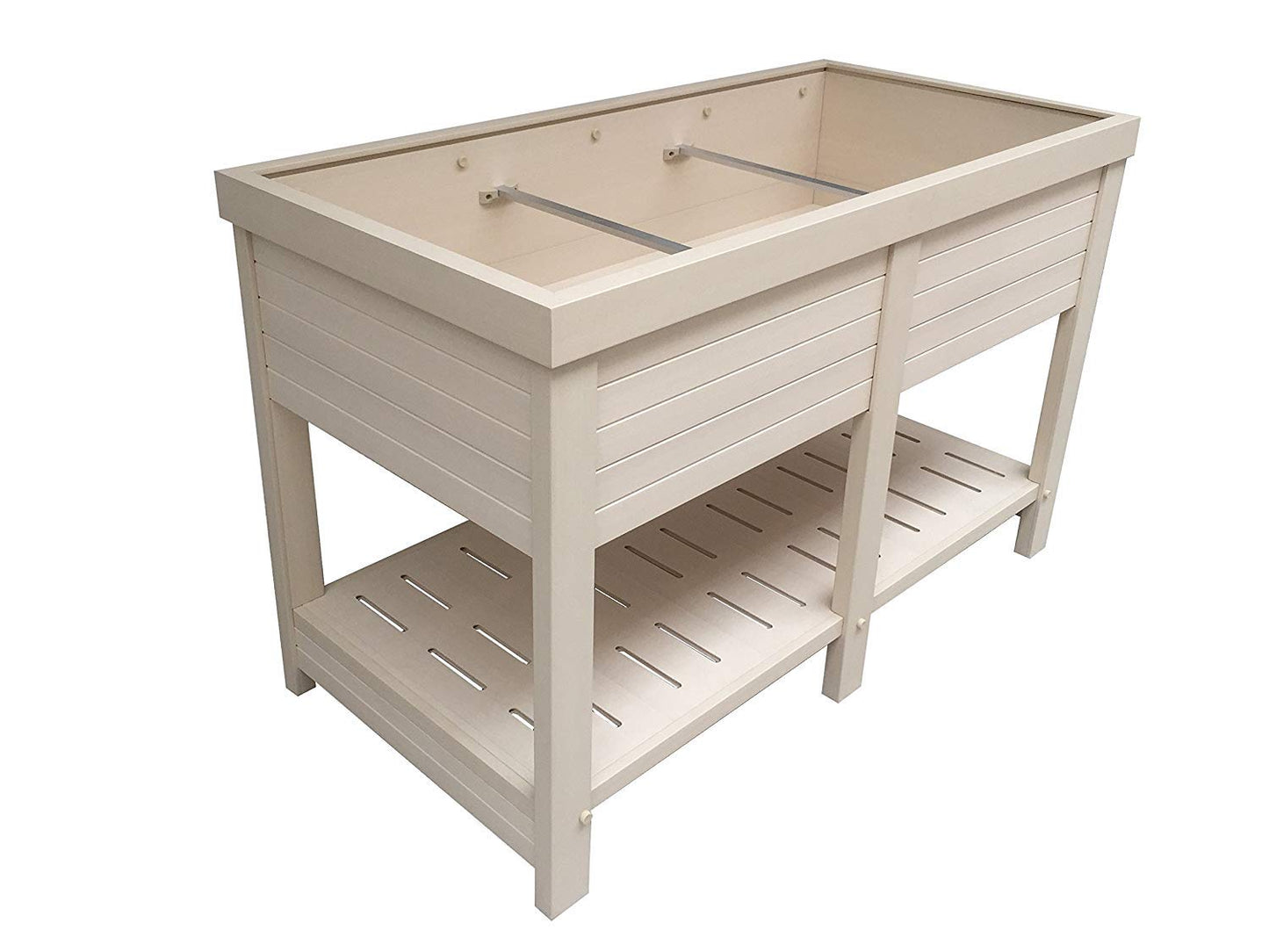 New Age Garden 48" Wide Elevated Planter Box, Raised Garden Bed for Flowers, Herbs & Vegetables, Durable, UV Resistant, Paintable and Easy to Assemble.
