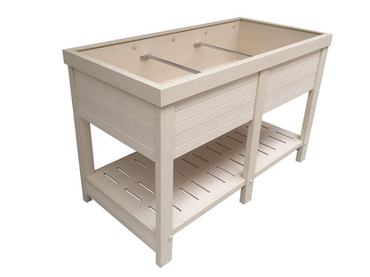 New Age Garden 48" Wide Elevated Planter Box, Raised Garden Bed for Flowers, Herbs & Vegetables, Durable, UV Resistant, Paintable and Easy to Assemble.