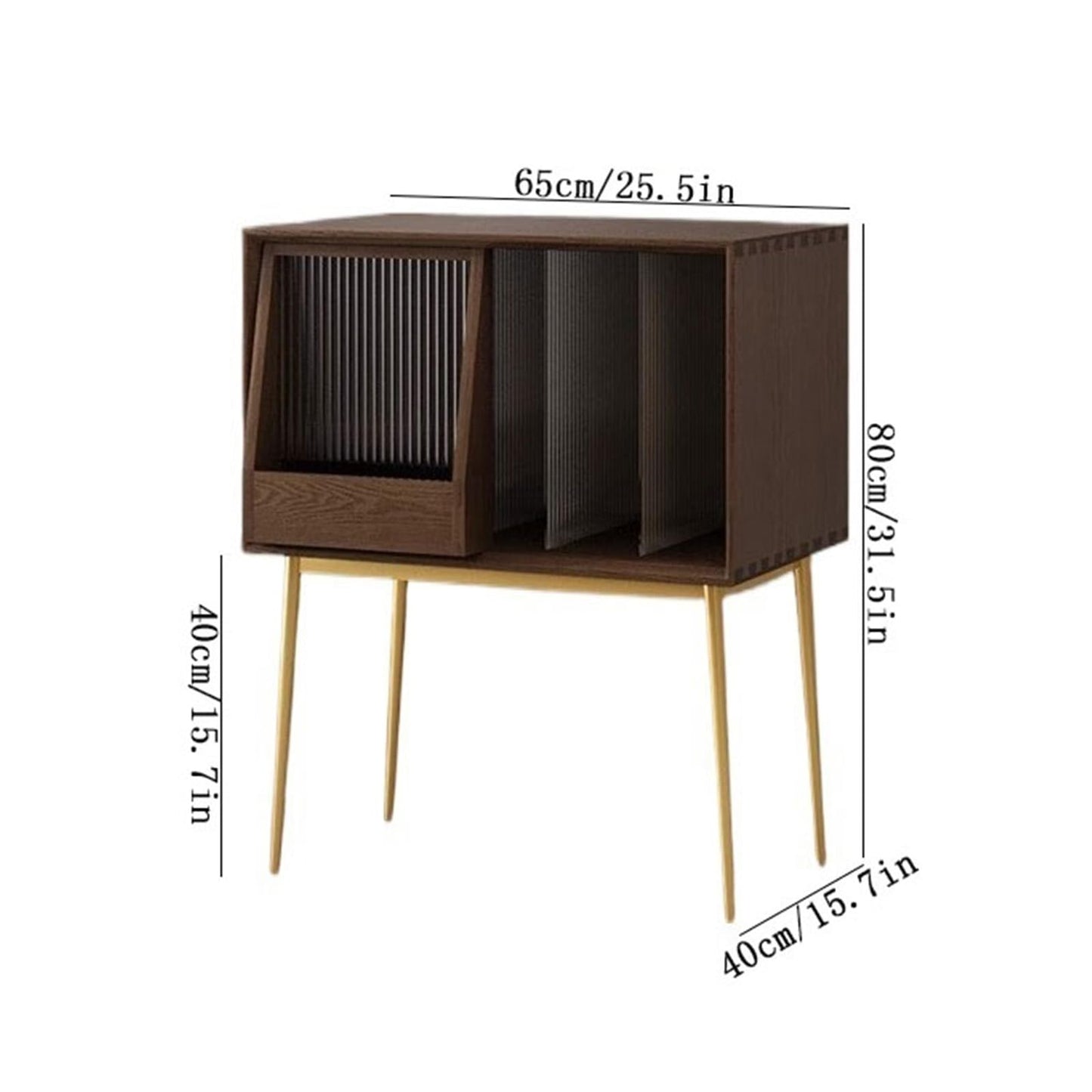 XJOYSL7921 DVD Storage Storage Rack Light Luxury Wooden Vinyl Record Cabinet with Sliding Doors, High Legged Books CD Storage Rack CD Rack Tower