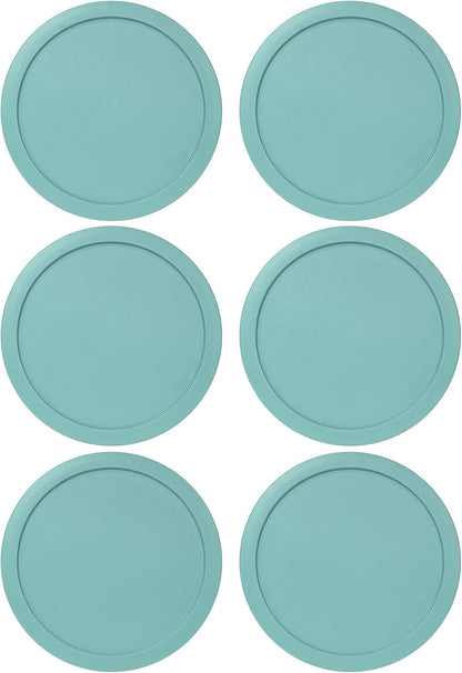 Replacement Lid for Pyrex 5" Storage Plastic Cover, 2 Cup Bowl 7200-PC Turquoise (6-Pack)