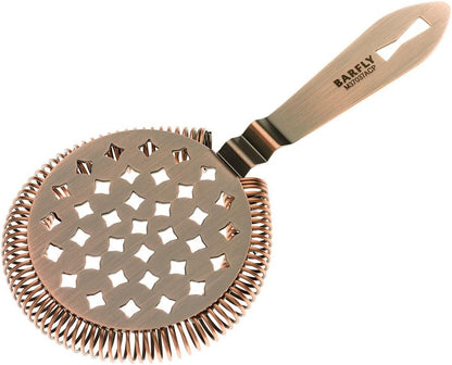 Barfly Classic Hawthorne Spring Bar Strainer, O/S, Antique Copper, M37037ACP