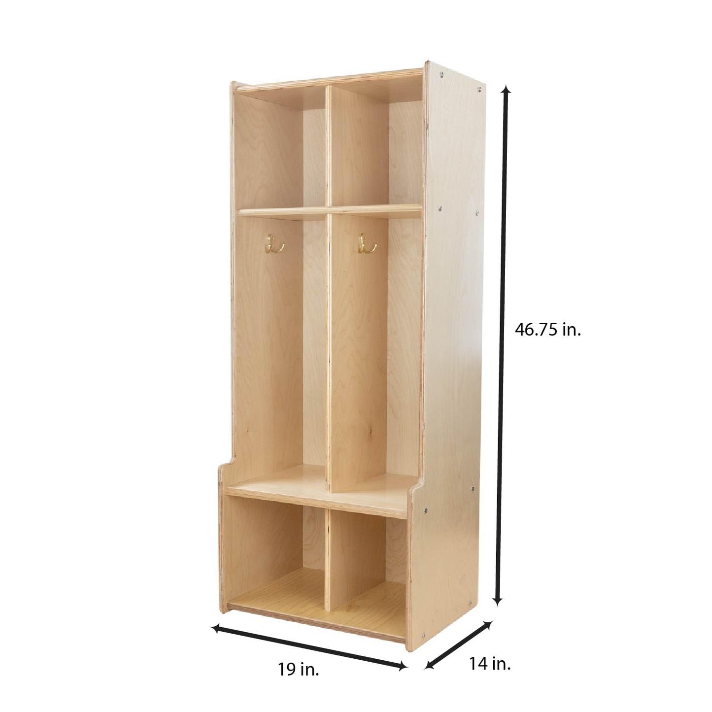 Contender 2-Section Coat Locker with Bench & Cubby Storage, Backpack Organizer, Coat Cubbies Storage for Kids & Toddlers, Ideal for Home, School, Office