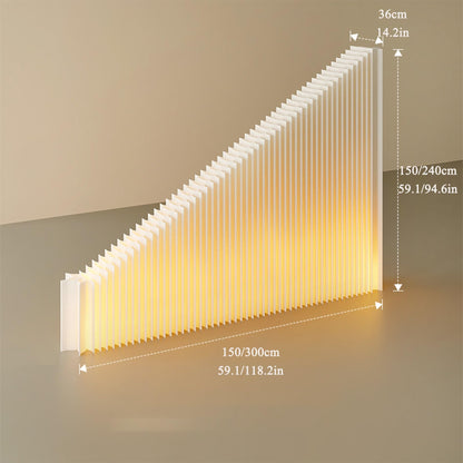 Portable Paper Room Divider, Retractable Partition Wall with LED Lights for Office, Studio, Dorm & Retail Spaces - Versatile Organ Paper Wall Screen