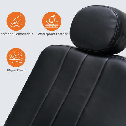 Zevemomo Barber Salon Chair for Hair Stylist, Reclining Backrest Adjustable Headrest & Seat Height, Heavy Duty Hydraulic Pump with 360° Swivel for Barbershop, Home 400LBS Capacity, Black