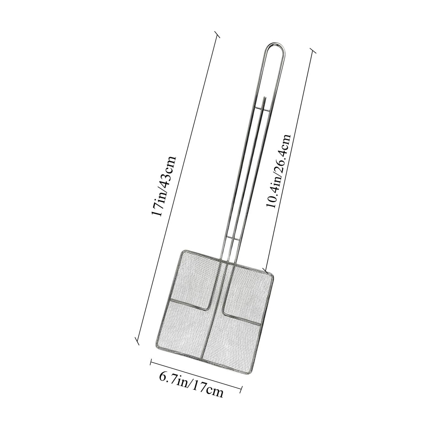 2PCS - Kitchen Spider Fryer Scoop Fry Skimmer Fryer Skimmer Frying Strainer for Cooking Deep Straining Spoon Ladle Oil Long Handle with Stainless Steel Tools Spoons for Deep Fryer Fine Mesh Strainer
