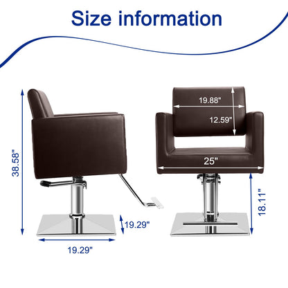 Hairdresser Barber Salon Chair,Capacity 330 Lbs - with Heavy Duty Hydraulic Pump, 360° Swivel Adjustable Spa Beauty Equipment, Hair Stylist Women Man for Barbershop,Home Hairdresser Barber (Brown)
