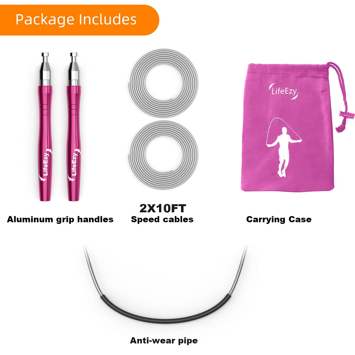 Jump Rope, High Speed Weighted Jump Rope - Premium Quality Tangle-Free - Self-Locking Screw-Free Design - Jump Ropes for Fitness - Skipping Rope for Workout Fitness, Crossfit & Home Exercises