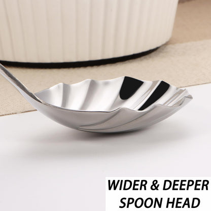 Mafier Large Serving Spoon,9" Serveware Spoons Set,Stainless Steel Catering Serving Utensils for Party Buffet Dinner Banquet Cooking Kitchen Basics,Dishwasher Safe(Silver)