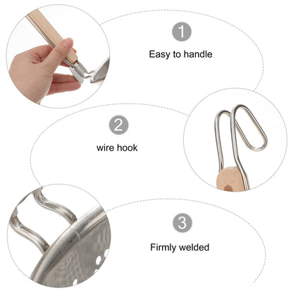 1pc Stainless Steel Filter Spoon Handle Colander Practical Cookware Strainer Kitchen Cookware Noodle Colander Stainless Steel Cooking Tool Kitchen Supply