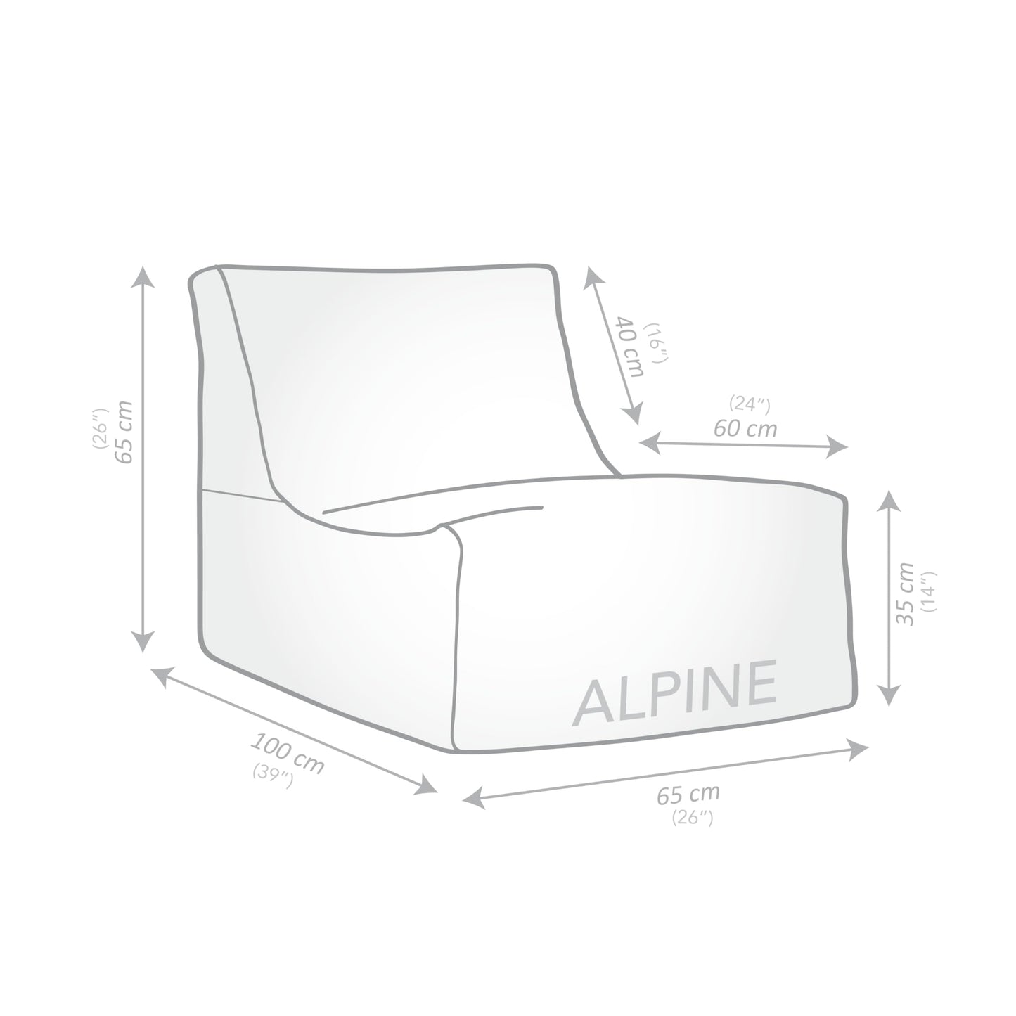 Gouchee Home Alpine Outdoor/Indoor Bean Bag Chair, Orange - Lounger with Back Rest Filling Included, Sofa Chair for Patio and Outdoors, Beanbag Chair with Water-Proof Fabric, X-Large