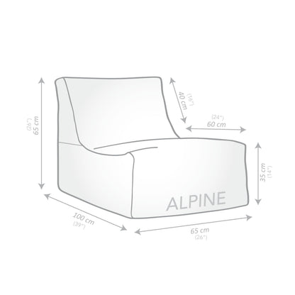 Gouchee Home Alpine Outdoor/Indoor Bean Bag Chair, Orange - Lounger with Back Rest Filling Included, Sofa Chair for Patio and Outdoors, Beanbag Chair with Water-Proof Fabric, X-Large