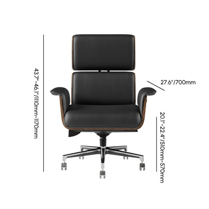 LOVEDIMA Ergonomic Office Chair, Adjustable Height Desk Chair with 360° Swivel Wheels, Faux Leather Computer Chair, Rolling Home Office Chair for Work, Study, or Gaming,Black