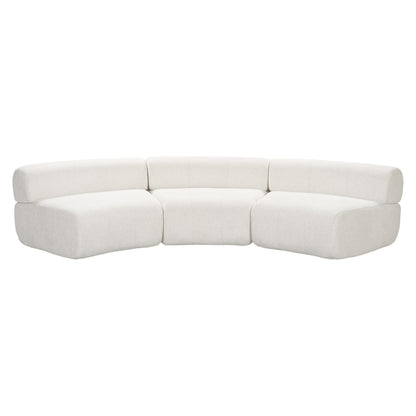 Christopher Knight Home Amino 118.5" Modular Sectional Sofa Chair, Modern Curved 3-Seater Large Sofa Couches, Comfy Upholstered Sectional Cloud Couch for Living Room, No Assembly Required, Beige