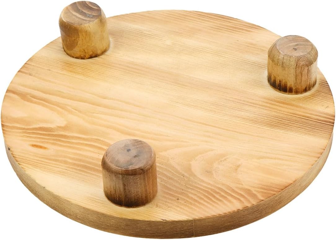 Wooden Plant Stands, 10 Inch Diameter Round Wooden Risers, Pedestal Stools for Plants
