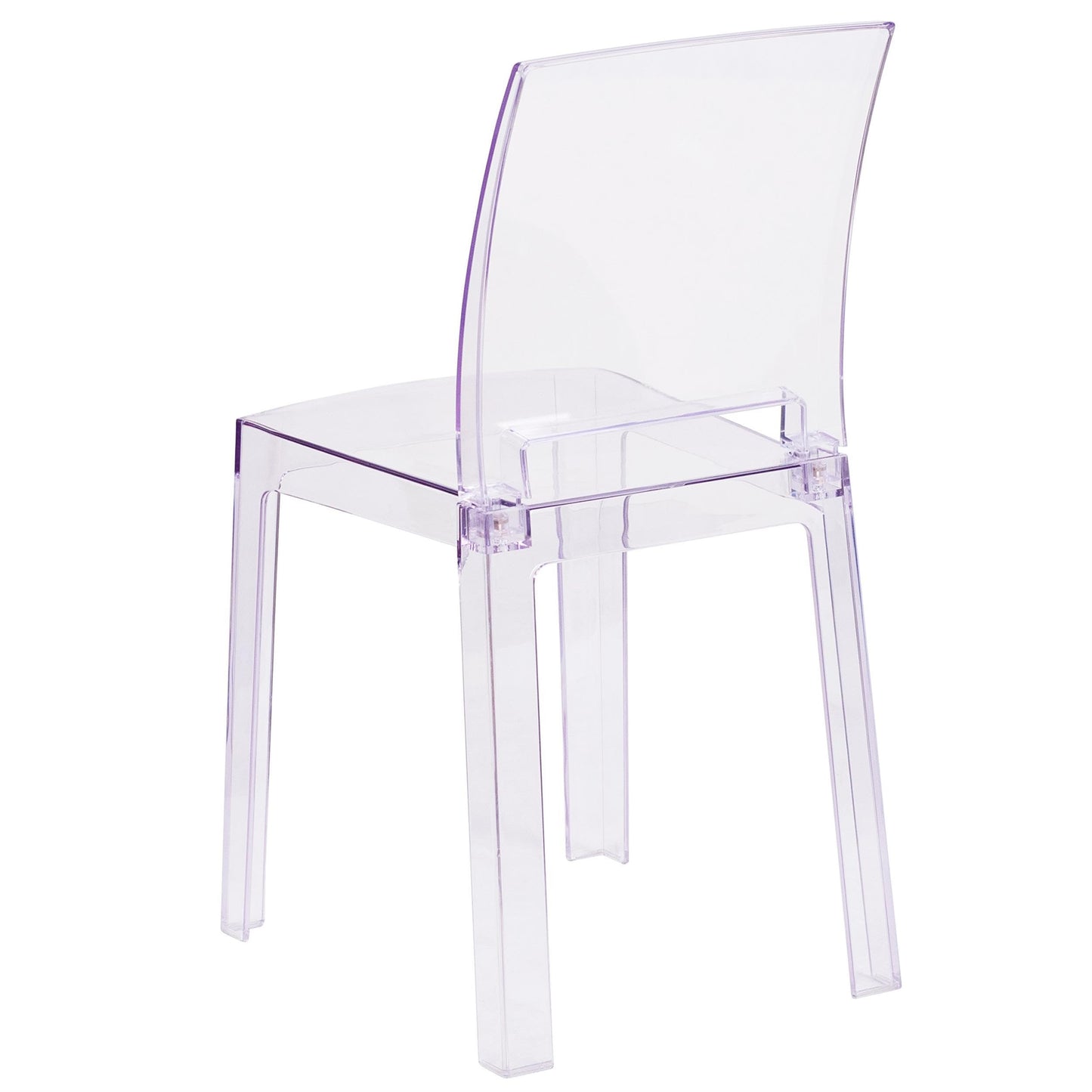 Flash Furniture McKenna 4 Pack Ghost Chair with Square Back in Transparent Crystal