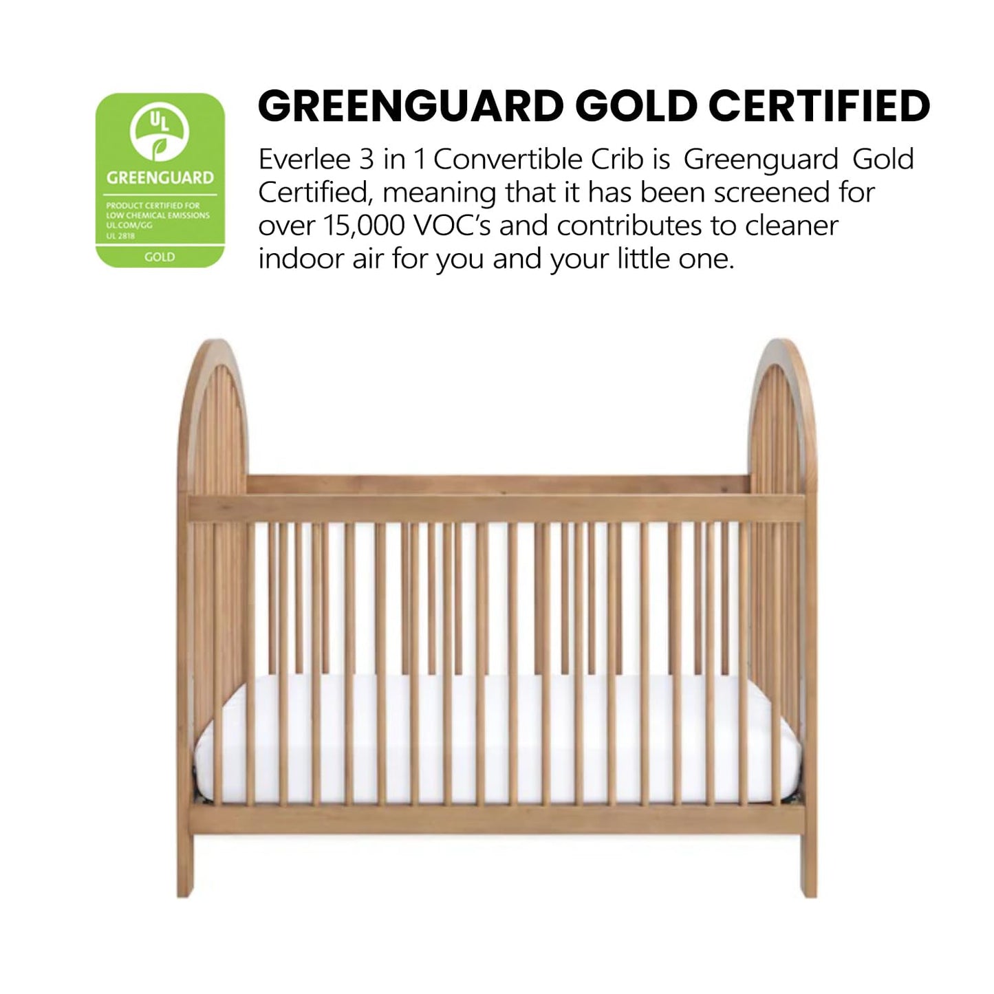 Soho Baby Everlee Convertible Island Crib, Honey Wood