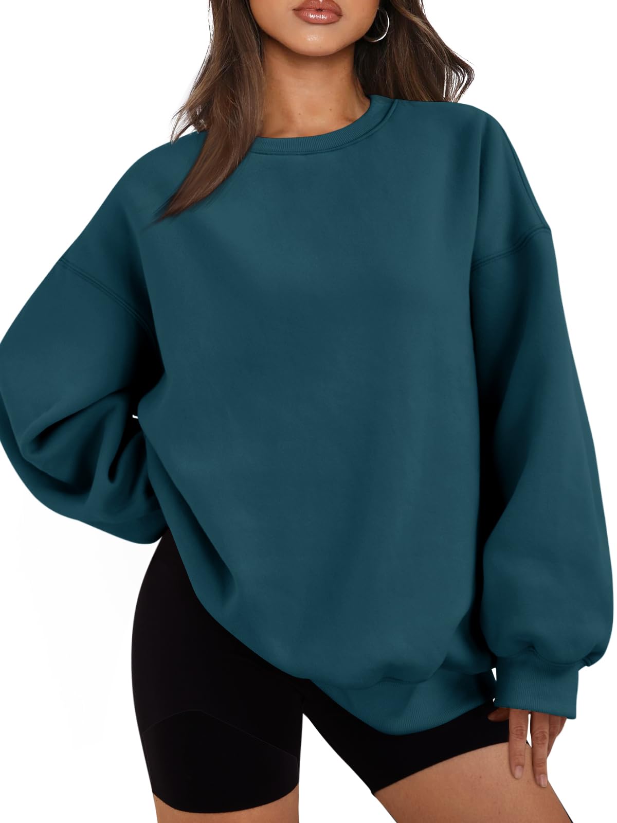EFAN Womens Oversized Sweatshirts Hoodies Fleece Crewneck Sweaters Casual Tops Comfy Fall Fashion Outfits Winter Clothes 2025