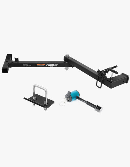 Young 250 lbs Heavy Duty Swing Away Hitch Adapter for Bike Rack & Cargo Carrier, Pre-Assembled 2" Hitch Extender
