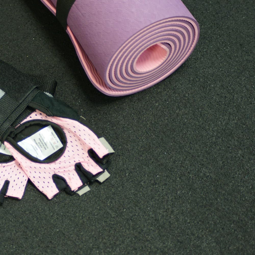 Rubber-Cal ReUz Rubber Flooring Rolls - 3mm x 48" x 35ft - Black