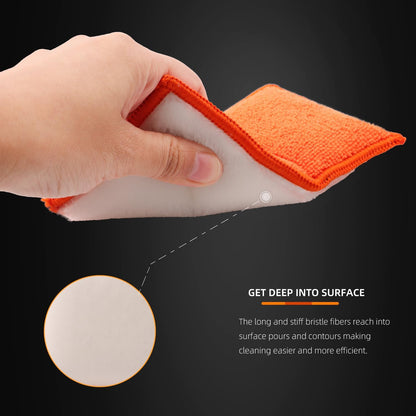 SPTA Car Interior Scrubbing Sponge, 8Pcs Scrub Ninja, Microfiber Car Wax Applicator, Car Wash Sponges for Car, Boat, Wood, Marble and Motorcycle, 6in x 3.3in x 0.8in