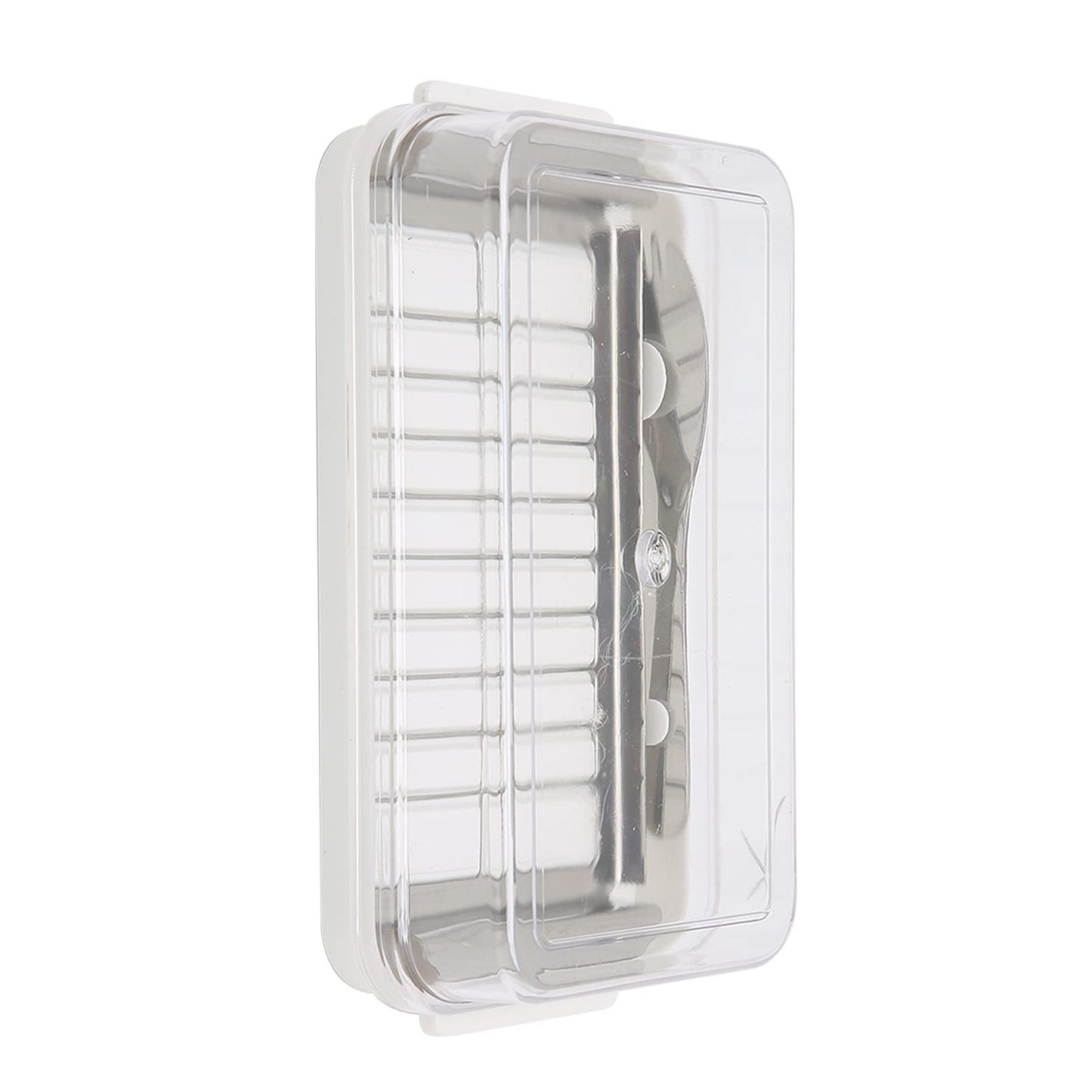 Yosoo Health Gear Butter Slicer Butter Cutter Box Stainless Steel Butter Slicer Cutter Dish, Cheese Storage Container with Transparent Cover for Kitchen, 7.5x4.1x1.6in Easy Cutting Butter Box Case