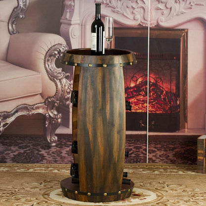 Wine Glass Rack Restaurant S Wooden Barrel Style 23 Bottle Holder Oak Effect Free Standing