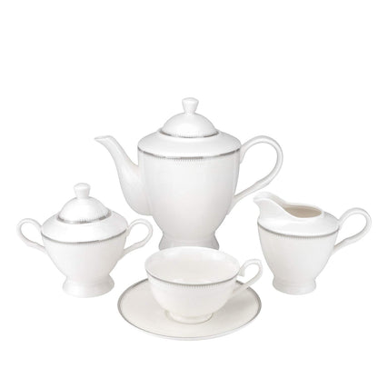 Euro Porcelain 57-pc Banquet Dinnerware Set, Luxury Bone China Tableware, Service for 8