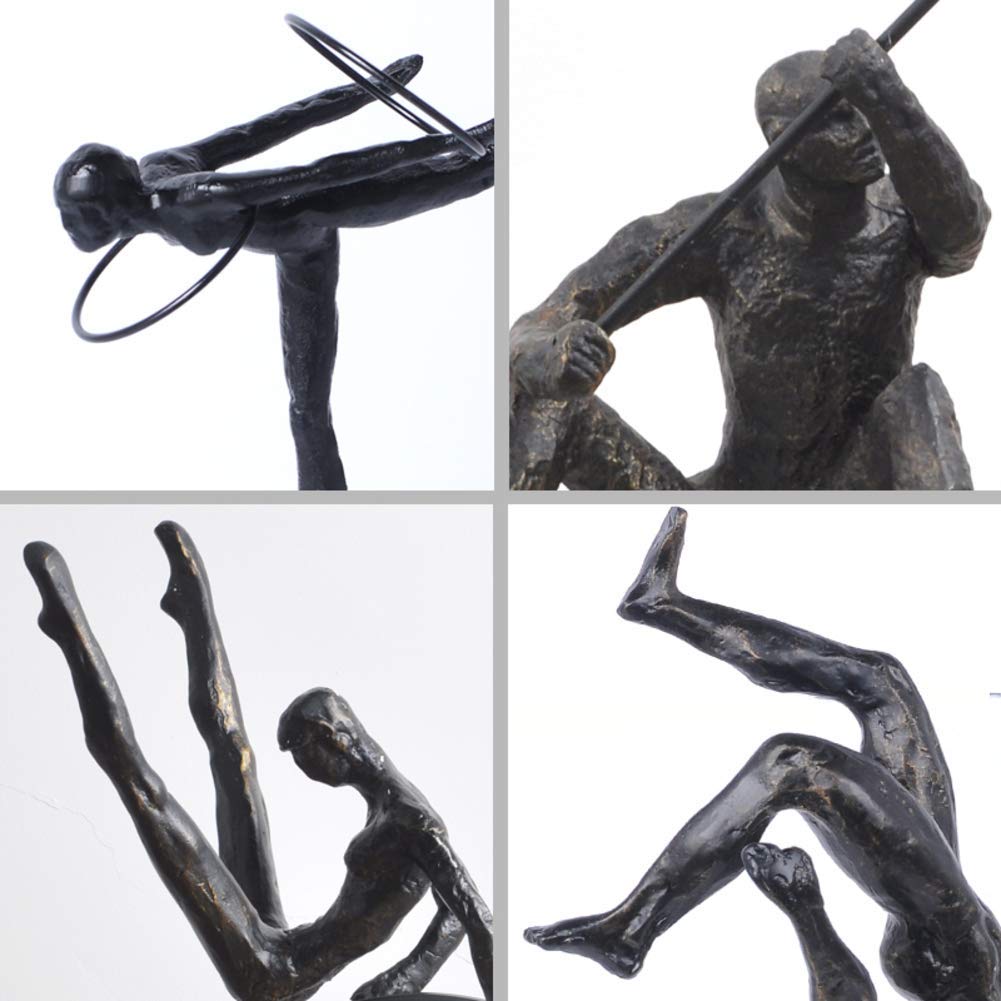 PacuM Antique Bronze-Look Sculpture,Modern Simplicity Metal Statue,Tabletop Decoration for Home Office Study Ornament-x 32x26x47cm(13x10x19inch) Gift
