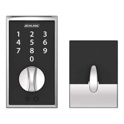SCHLAGE BE375 CEN 622 Touch Keyless Touchscreen Electronic Deadbolt Lock, Matte Black