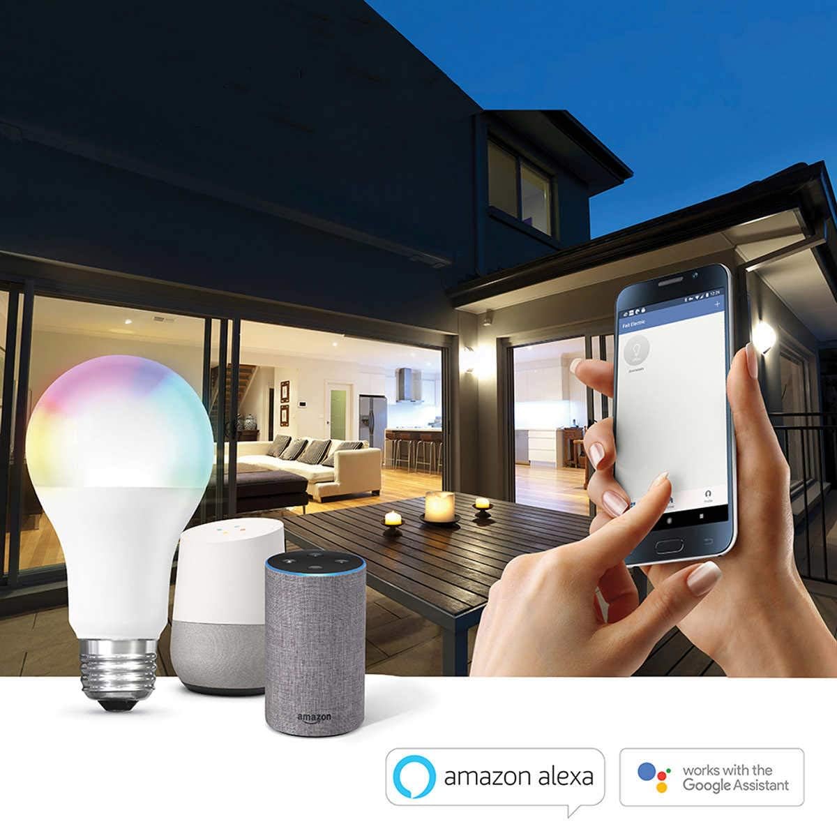 FEIT Electric Smart Wi-Fi LED Color Changing Dimmable 60W Light Bulbs 2-pk White