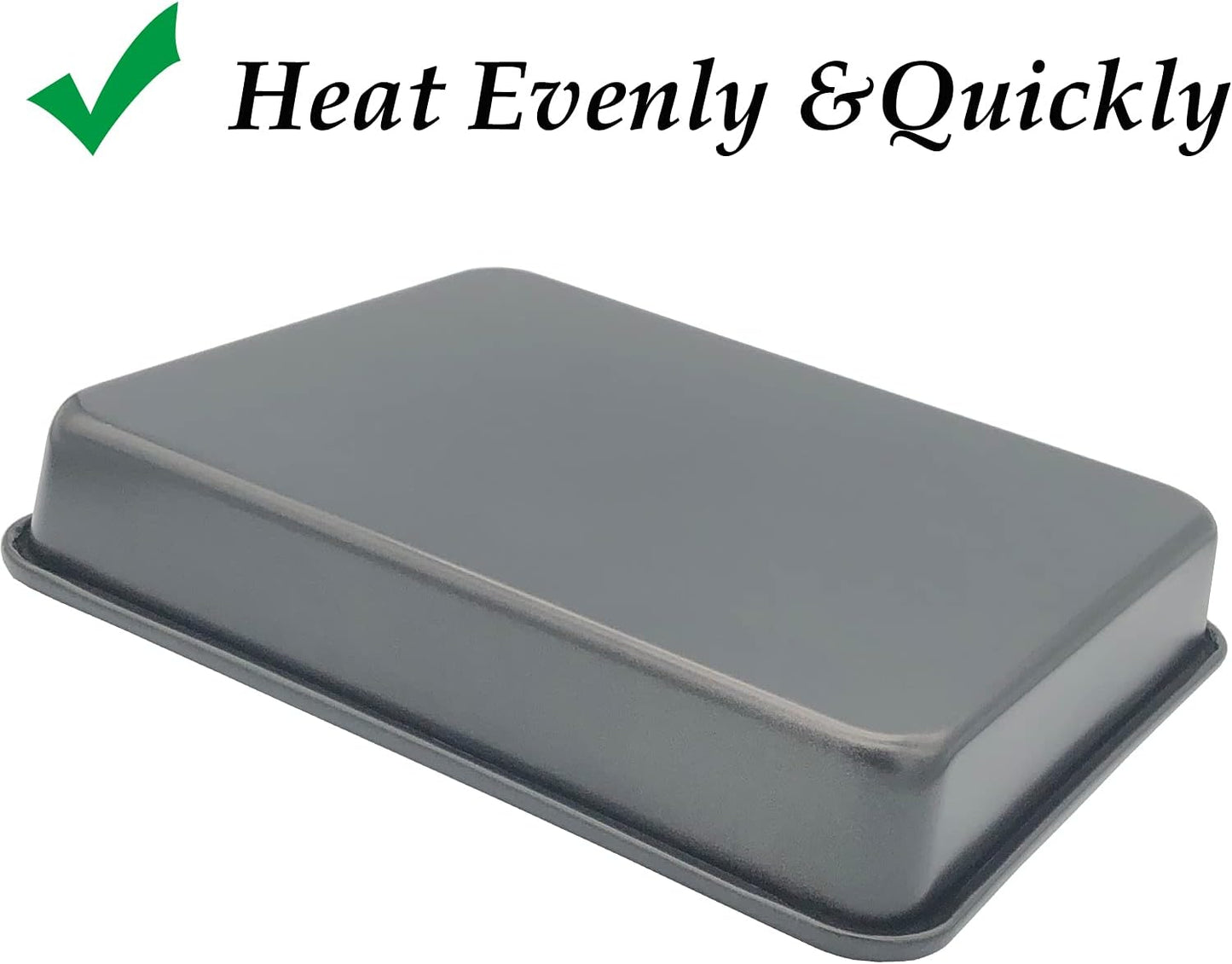 Small Baking Pans 11x9 Inch - 2Pcs Mini Cookie Sheets, Nonstick Toaster Oven Tray, Thicken Brushed Carbon Steel