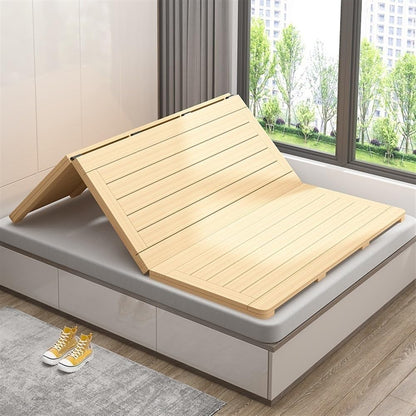 Foldable Wooden Bed Board, Solid Wood Slatted Mattress Support, Compact Floor Sleep Mat, Japanese Style Bed Frame, Easy Storage