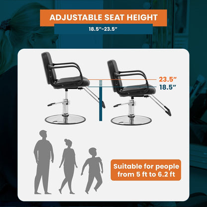 Sentiment Salon Chair Reclining Barber Chair 360 Degrees Rolling Swivel Barber Chair Hair Salon Chair Salon Barber Hydraulic Hairdresser Styling Chairs Chair for Men and Women Hair Stylists（Black）