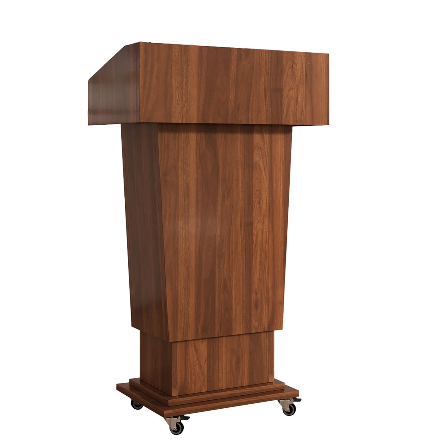 Xibolai Mobile Podium 40"-53" Adjustable Height & Locking Casters | 25"x16" Blockboard Podium Lectern with Wheels for Classrooms, Auditoriums, Events